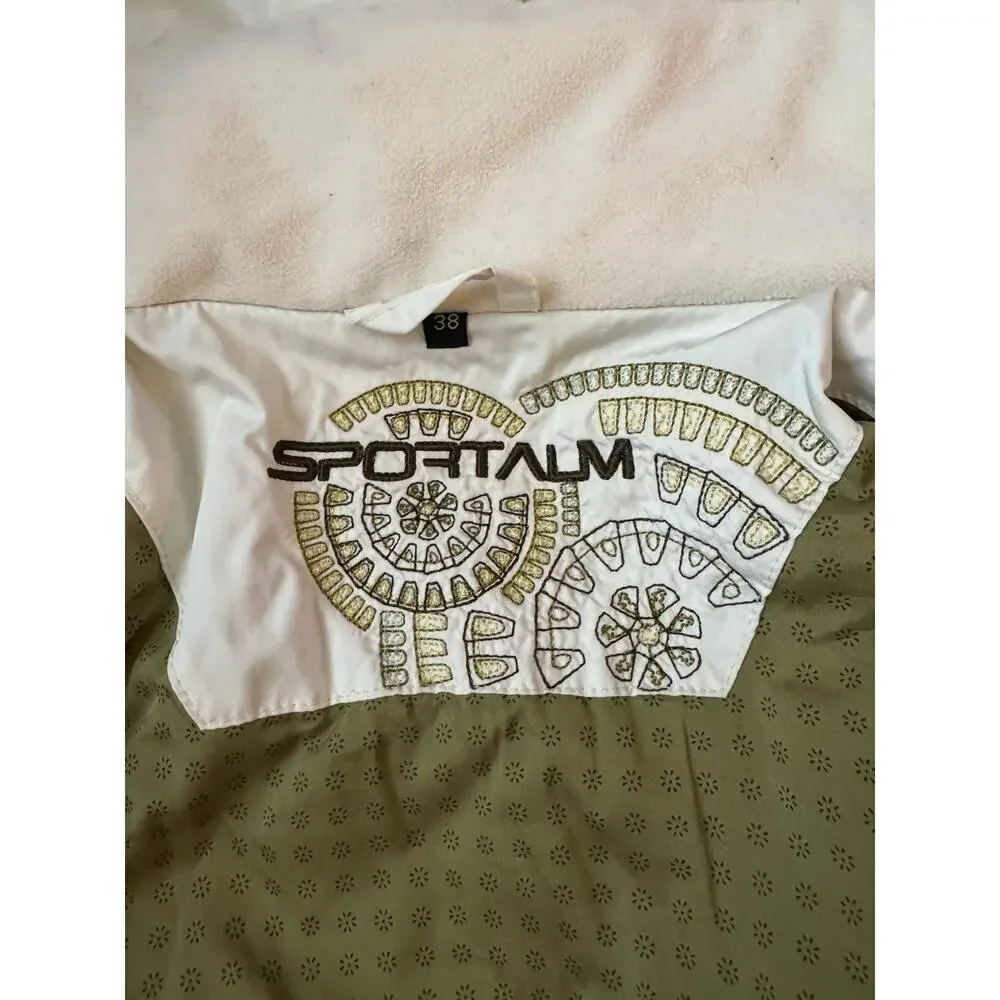 Sportalm Women’s Jacket Beige Green Model Genuine Fur Size 38